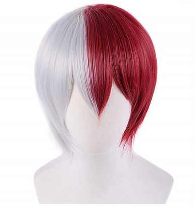 dark red cosplay wig