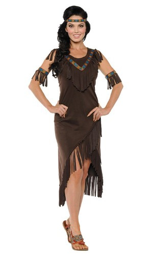 Spirit Costume Womens Native American Iinspired Navajo Brown Fancy Dress Spirit Costume Womens Native American Iinspired Navajo Brown Fancy Dress