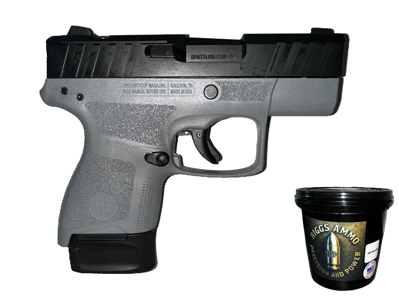 BUNDLE | BERETTA APX A1 CARRY 9MM + 9MM BULLET BUCKET - 300 COUNT
