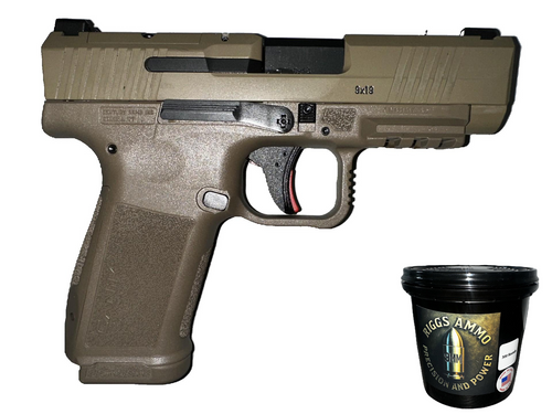 BUNDLE | CANIK METE MC9LS 9MM TAN + 9MM BULLET BUCKET - 300 COUNT