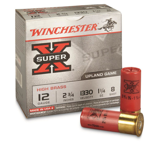 Winchester - 12ga 2-3/4" 1.25oz #8 - 25rd Hi Brass Winchester - 12ga 2-3/4" 1.25oz #8 - 25rd Hi Brass
