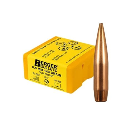 Berger (.264") - 140gr VLD/Target - 100ct