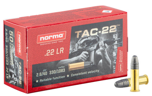 Norma - 22LR - 40gr TAC-22 - 50rd Norma - 22LR - 40gr TAC-22 - 50rd