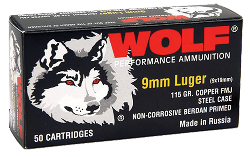 Wolf - 9mm - 115gr FMJ Performance - 50rd Wolf - 9mm - 115gr FMJ Performance - 50rd
