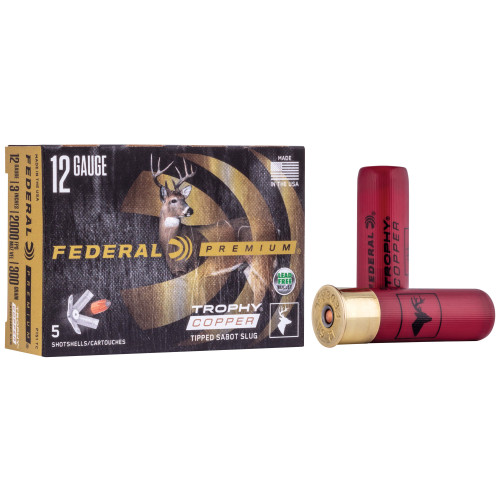 Federal - 12ga 3" 300gr Tipped Sabot - 5rd Trophy Copper Slug Federal - 12ga 3" 300gr Tipped Sabot - 5rd Trophy Copper Slug