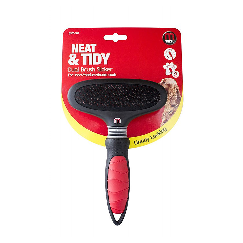 Mikki Dual Slicker Brush for short/medium/double coats