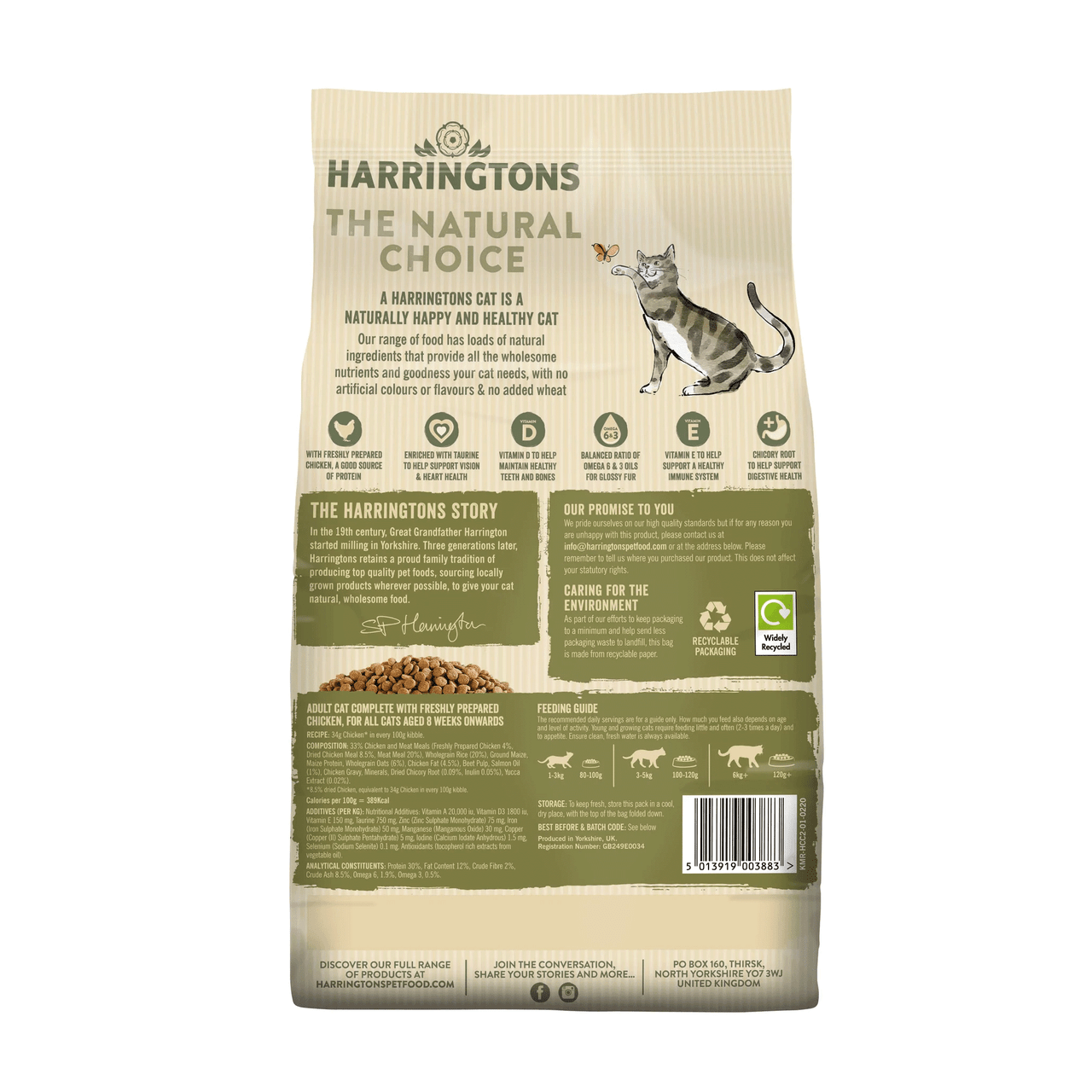 Harringtons Adult Cat Complete Chicken with Rice