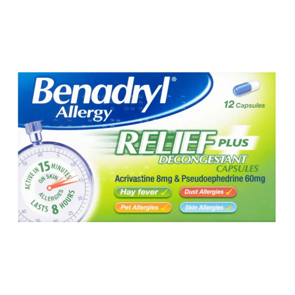 Benadryl Allergy Relief Plus Decongestant Capsules
