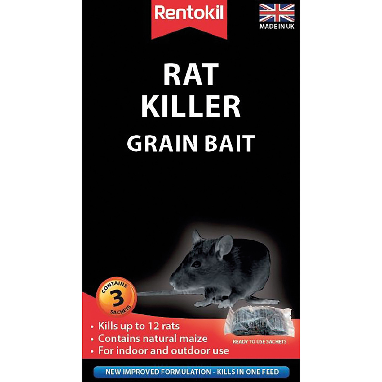 Rentokil Rat Killer Grain Bait - 3 SACHET
