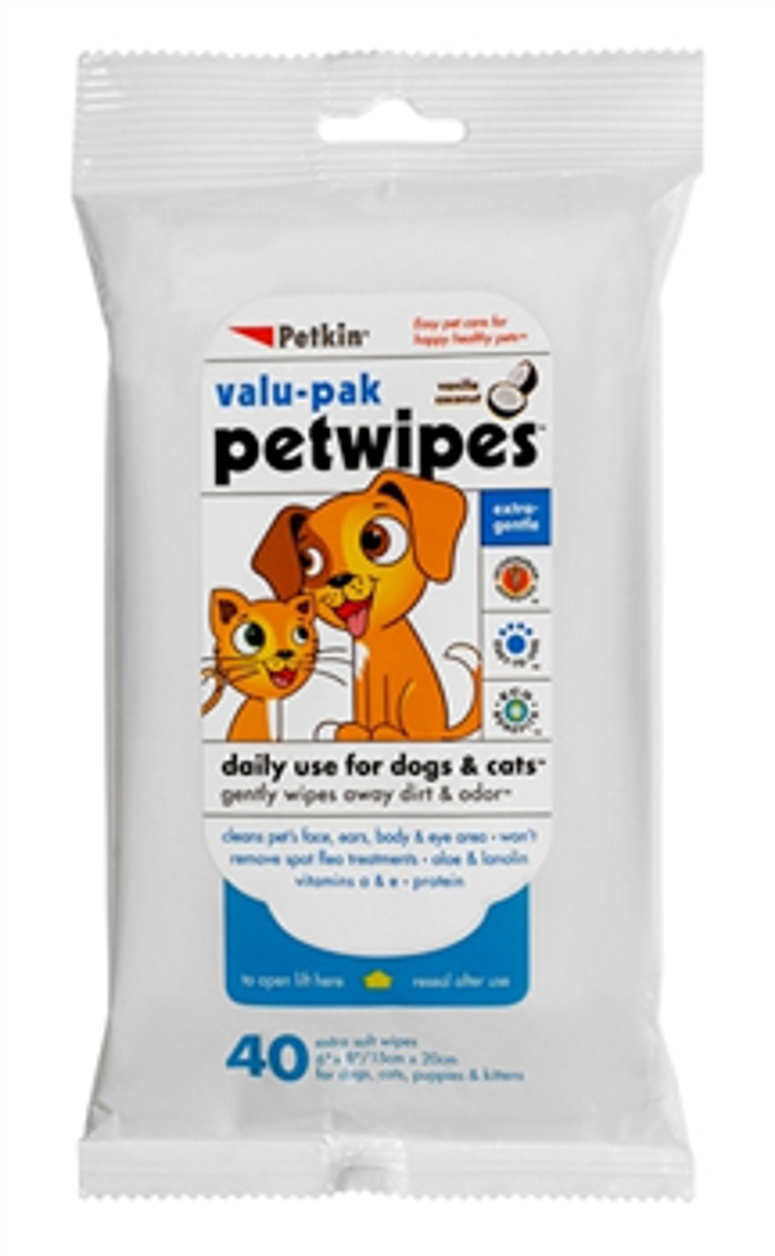 Petkin ValuPak Pet Wipes (pack of 40)