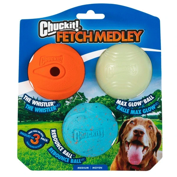 Chuckit Fetch Medley Assorted Medium (pack of 3)