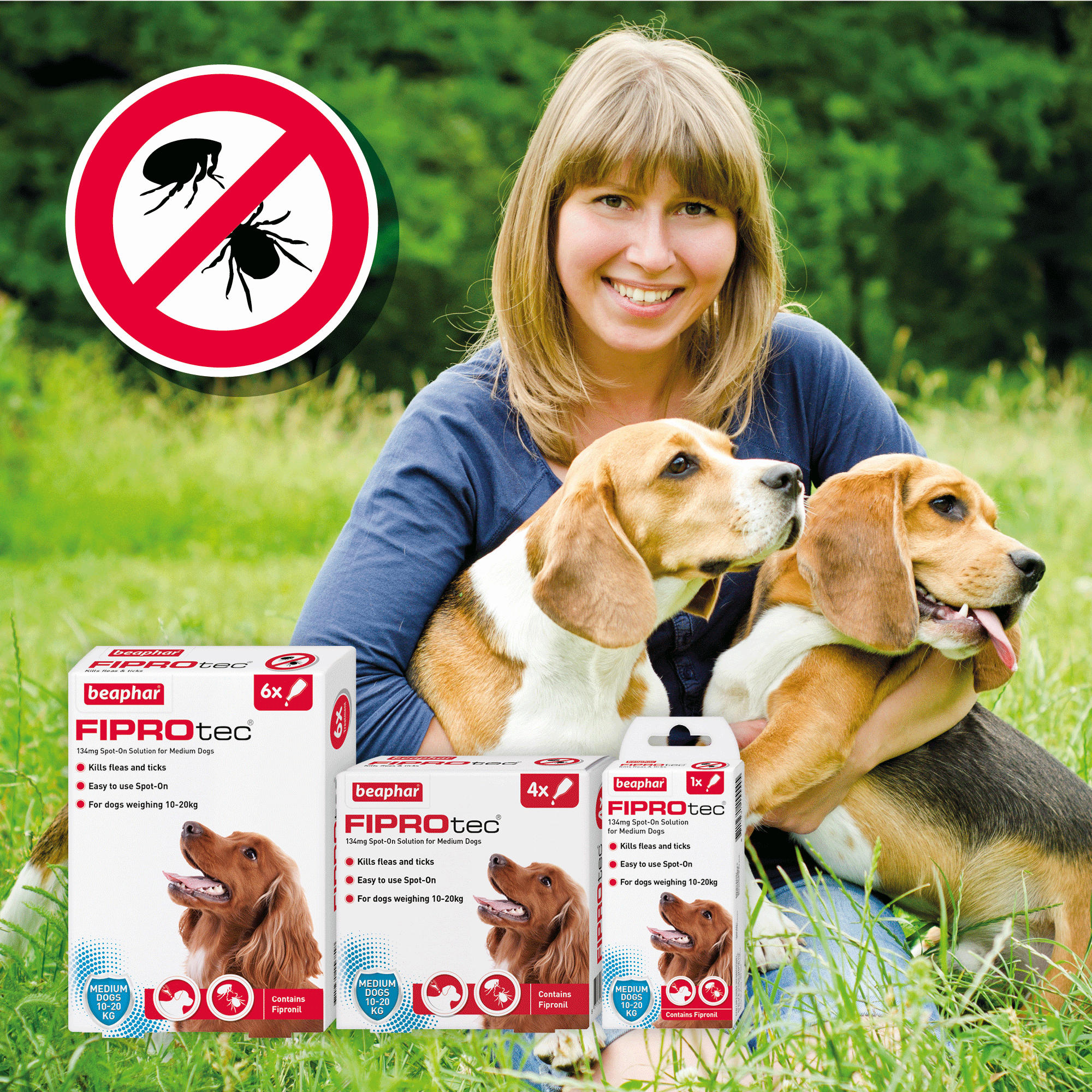 Beaphar FIPROtec Flea & Tick Spot On for Medium Dogs