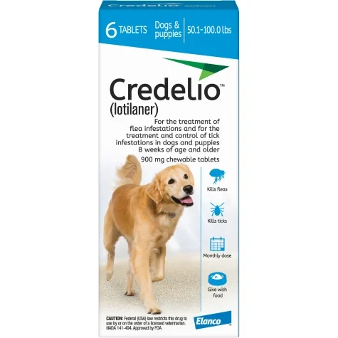 Credelio Chewable Tablets for dogs 900mg (>22-45 kg) pack of 6