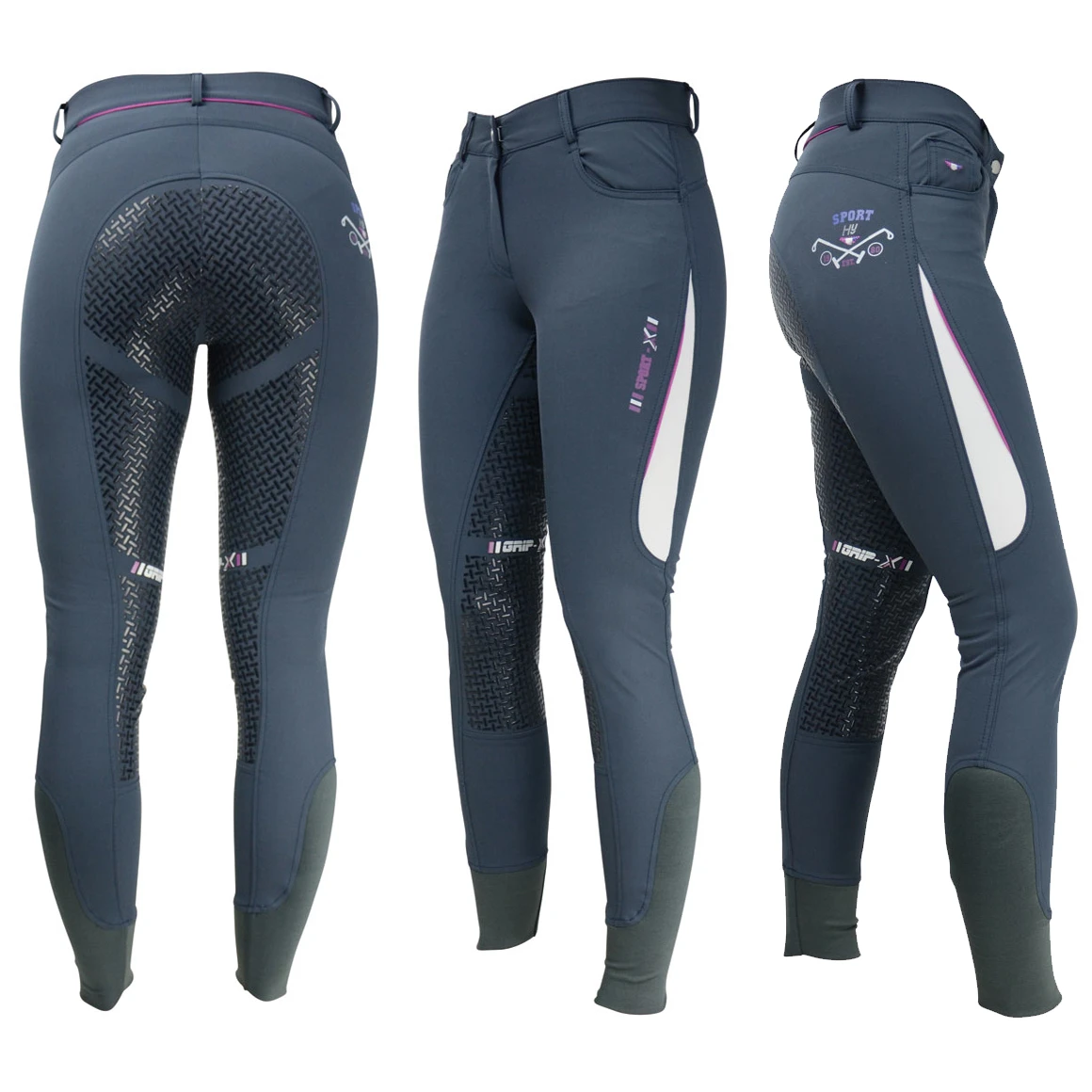 HySPORT Dynamic Breeches - Raspberry Rose/Grey