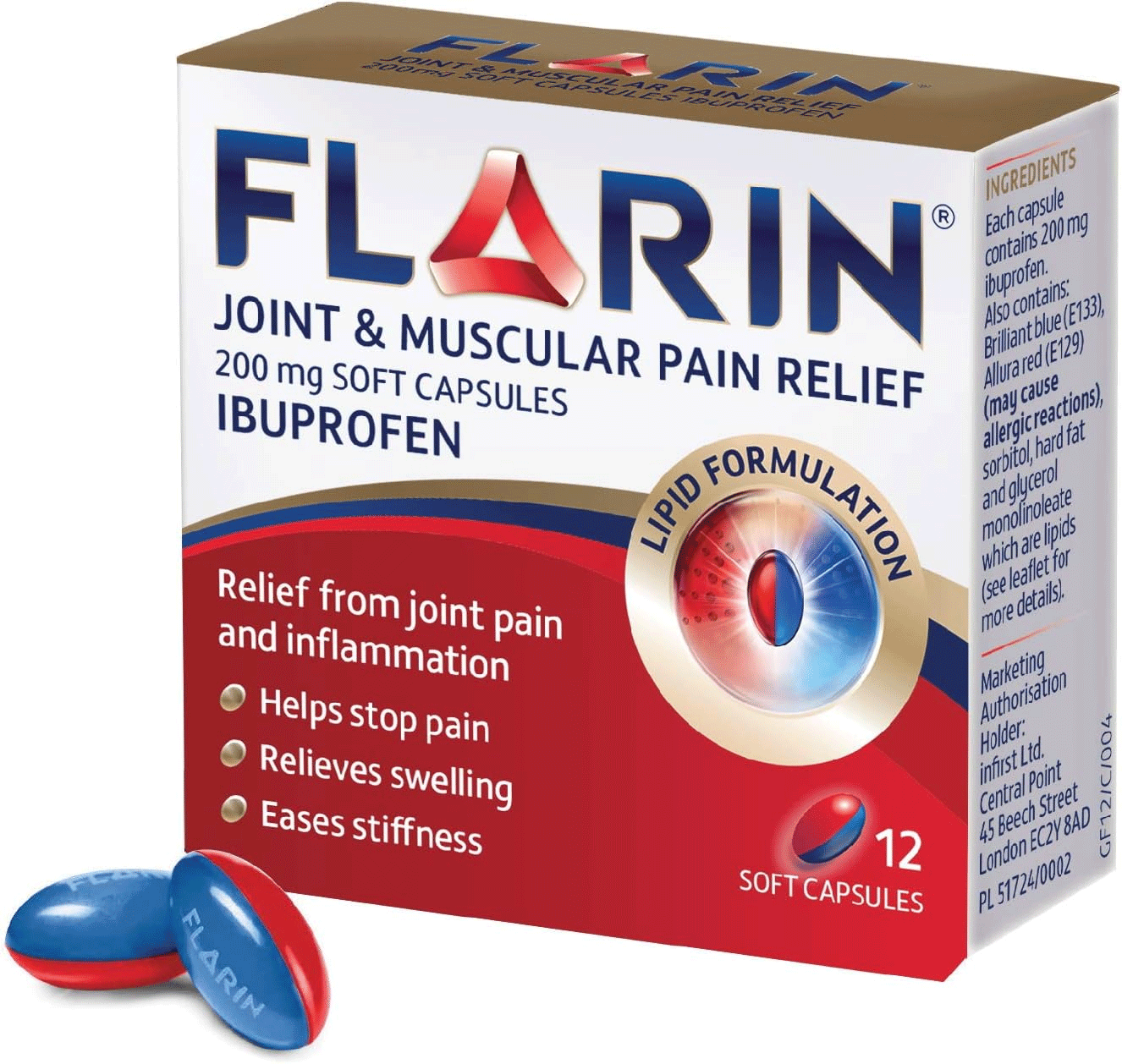 Flarin Joint & Muscular Pain Relief Capsules (pack of 12)