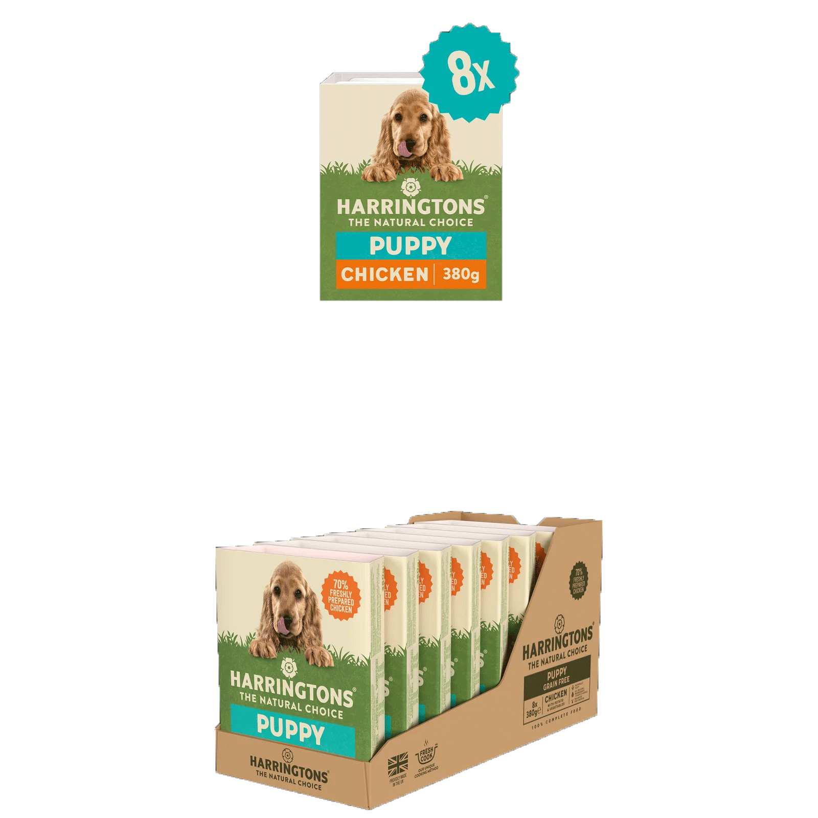 Harringtons Chicken with Potato & Vegetables Grain Free Wet Puppy Food 380g x 8