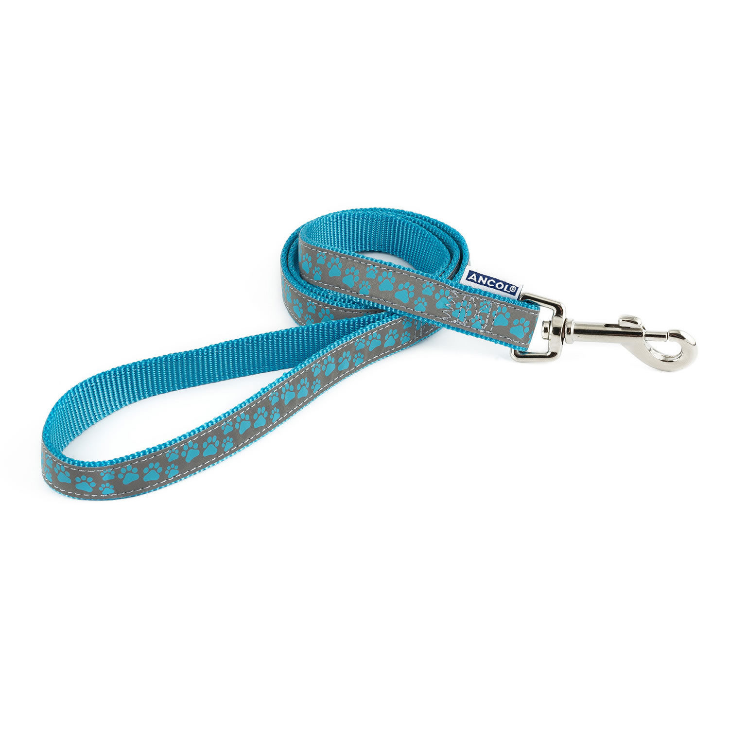 Ancol Patterned Collection Lead Reflective Paw Blue 100 CM X 1.9 CM BLUE PAW