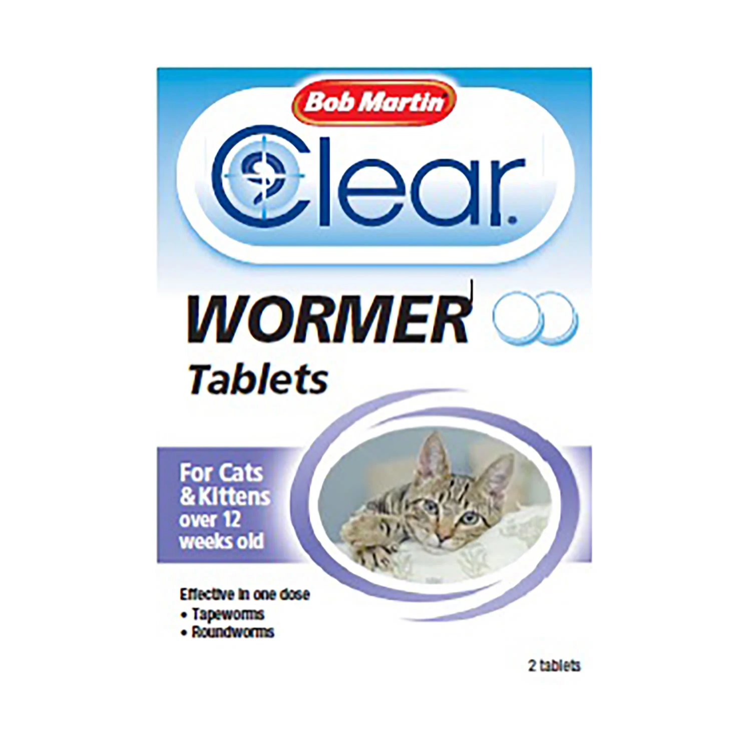 Bob Martin Clear Wormer Tablets For Cats & Kittens 2 PACK