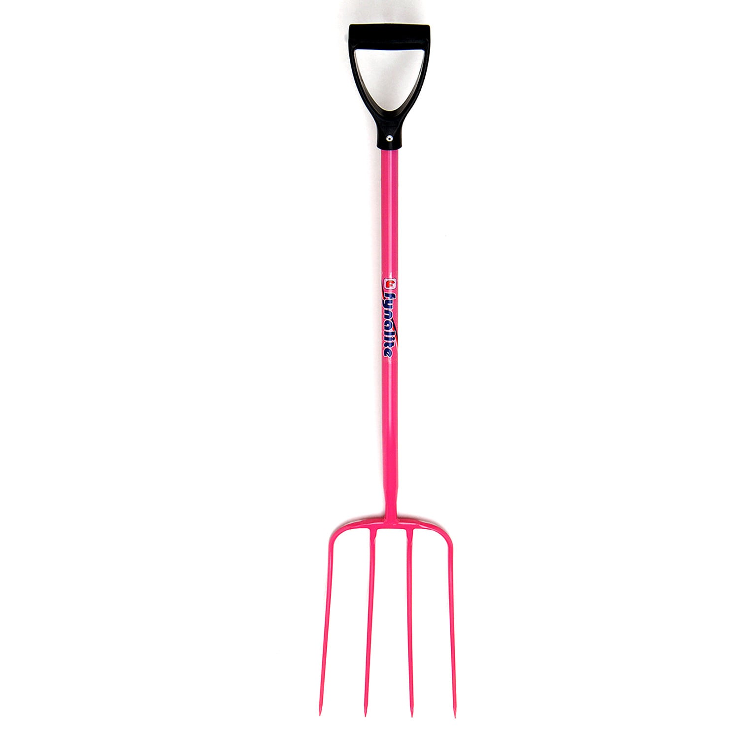 Fynalite Hi-Strength Manure Fork 4 Prong D-Grip 32" PINK D-GRIP HANDLE