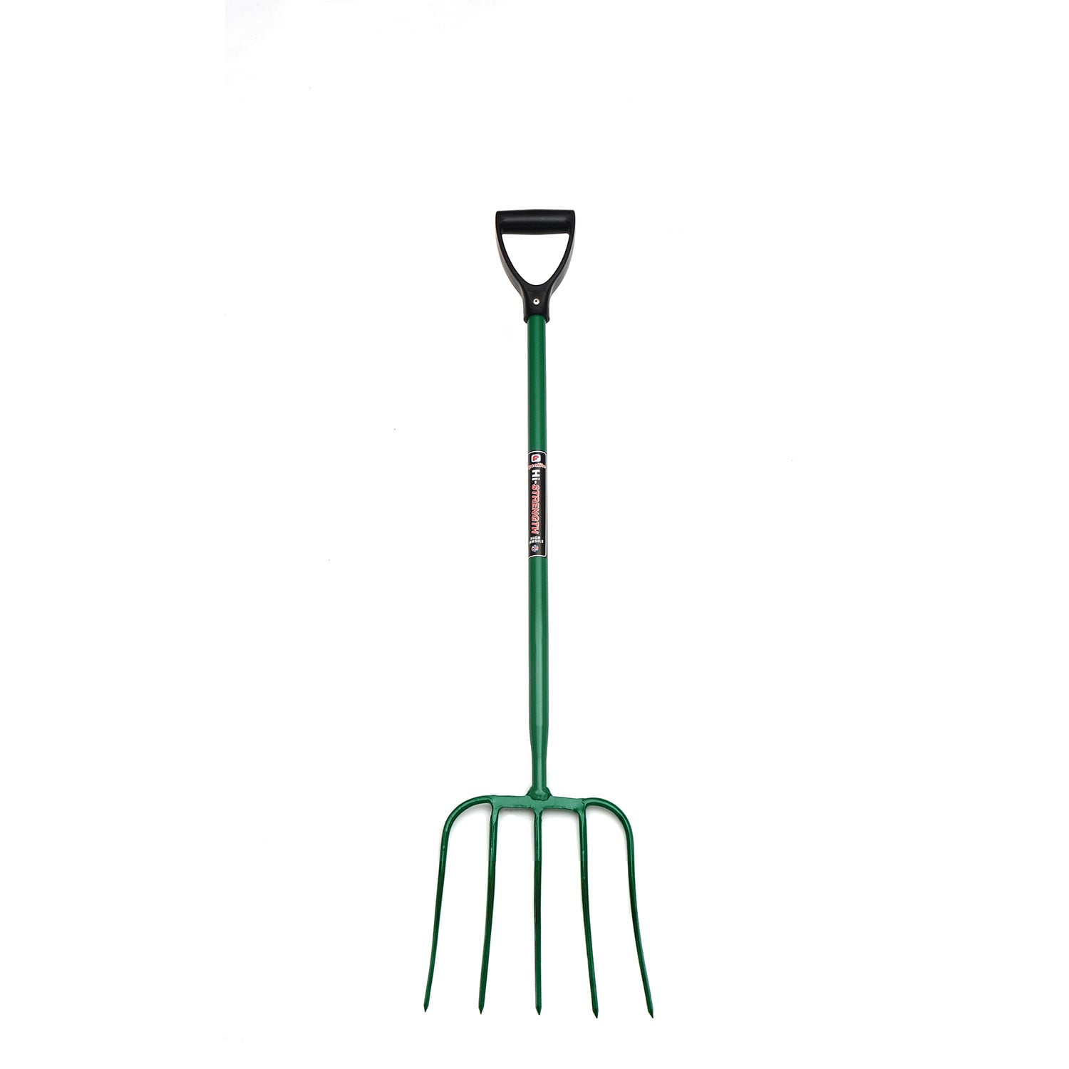Fynalite Hi-Strength Manure Fork 5 Prong D-Grip 32" GREEN D-GRIP HANDLE