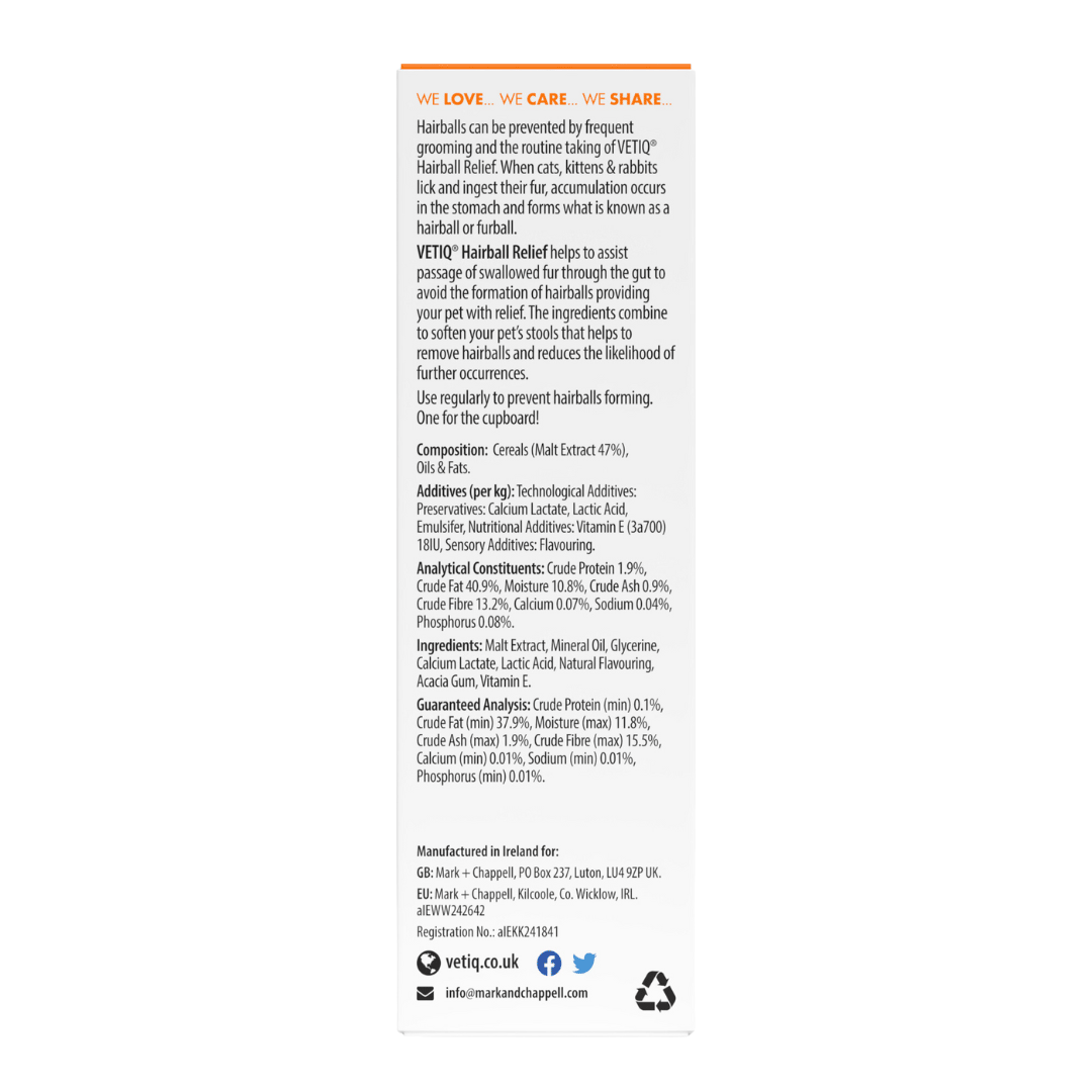 VetIQ Hairball Relief Paste for cats 70g