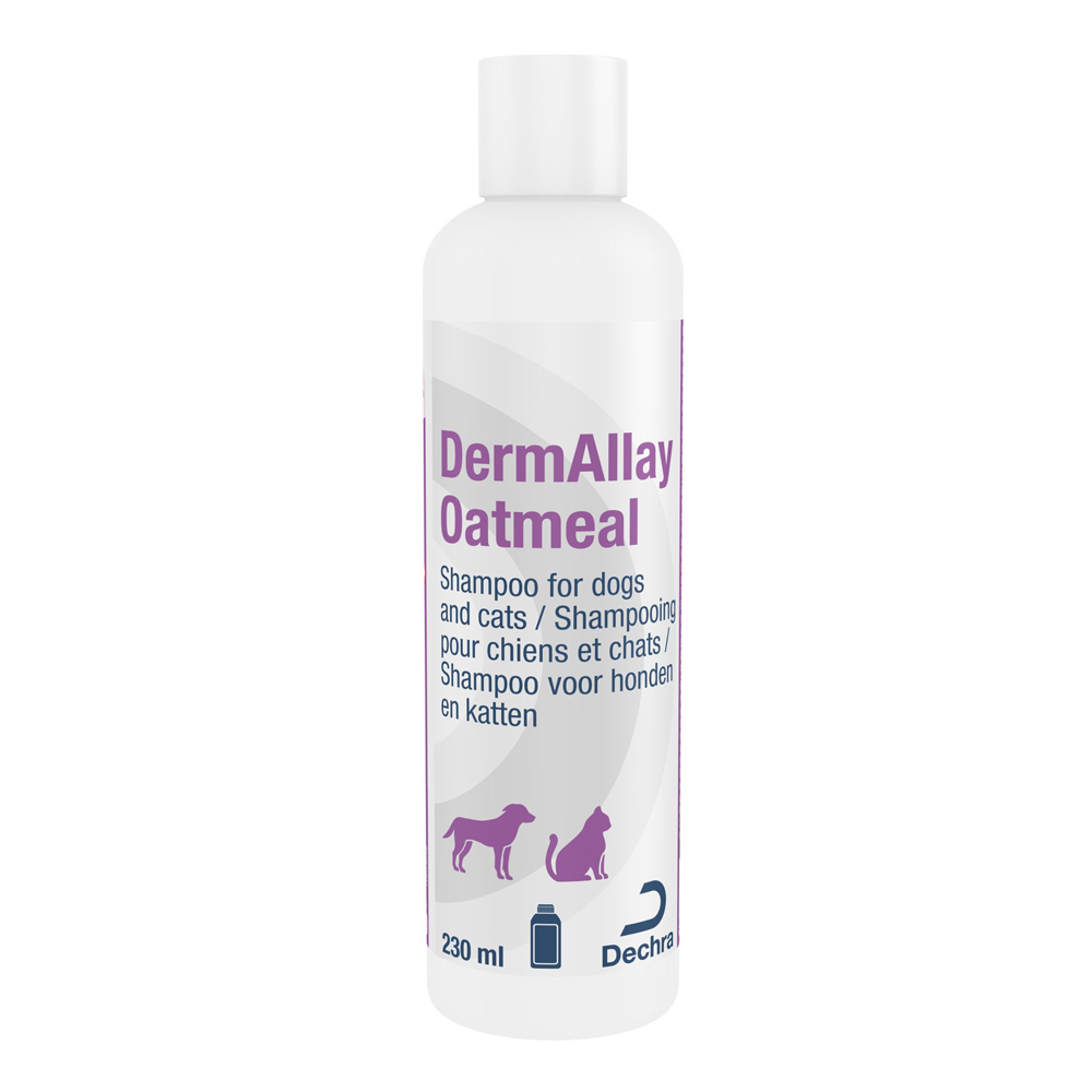 Dechra DermAllay™ Oatmeal Shampoo for Dogs and Cats with moisturising safflower oil 230ml
