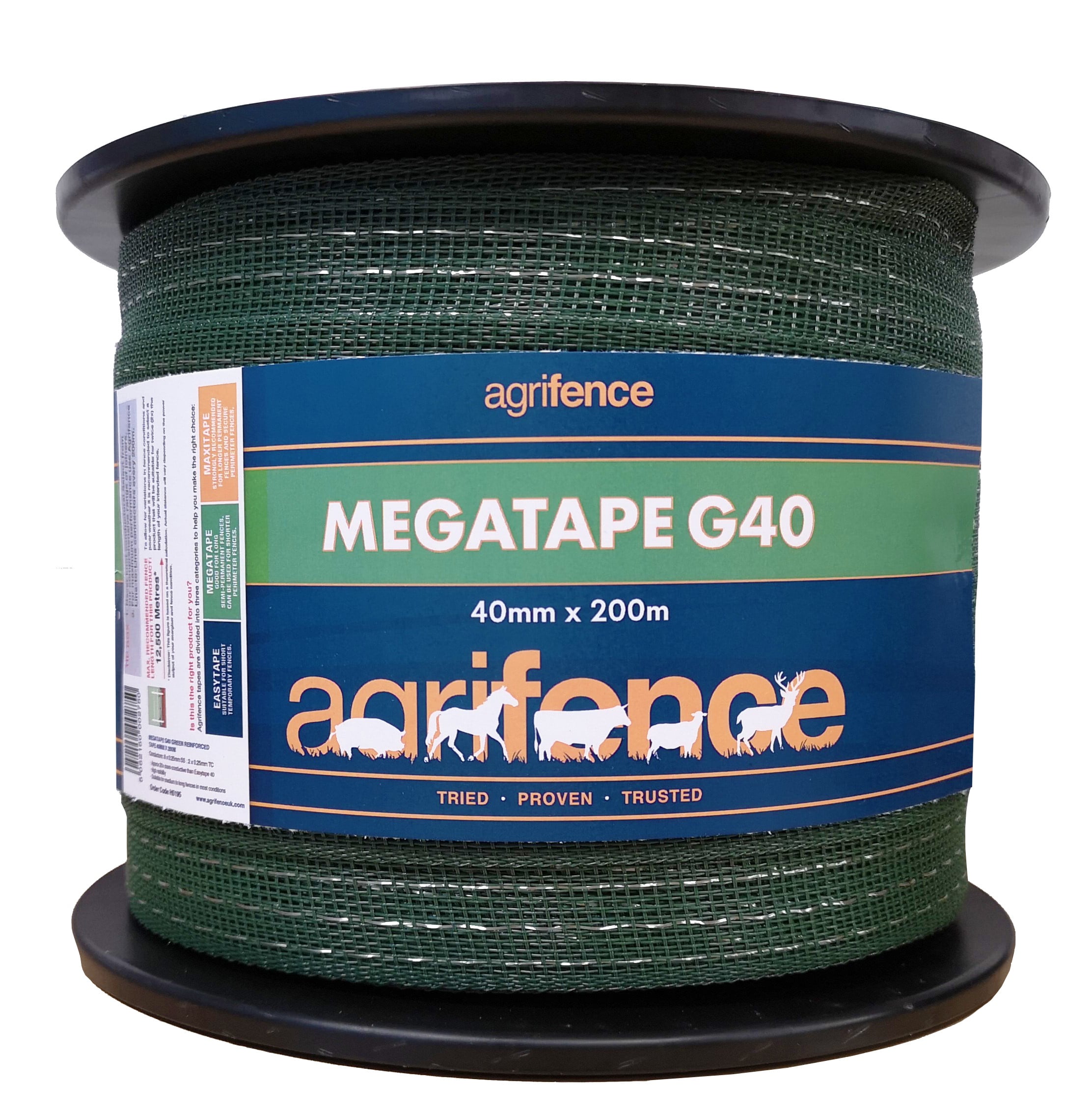 Agrifence Megatape G40 Reinforced Tape Green 40mm x 200m
