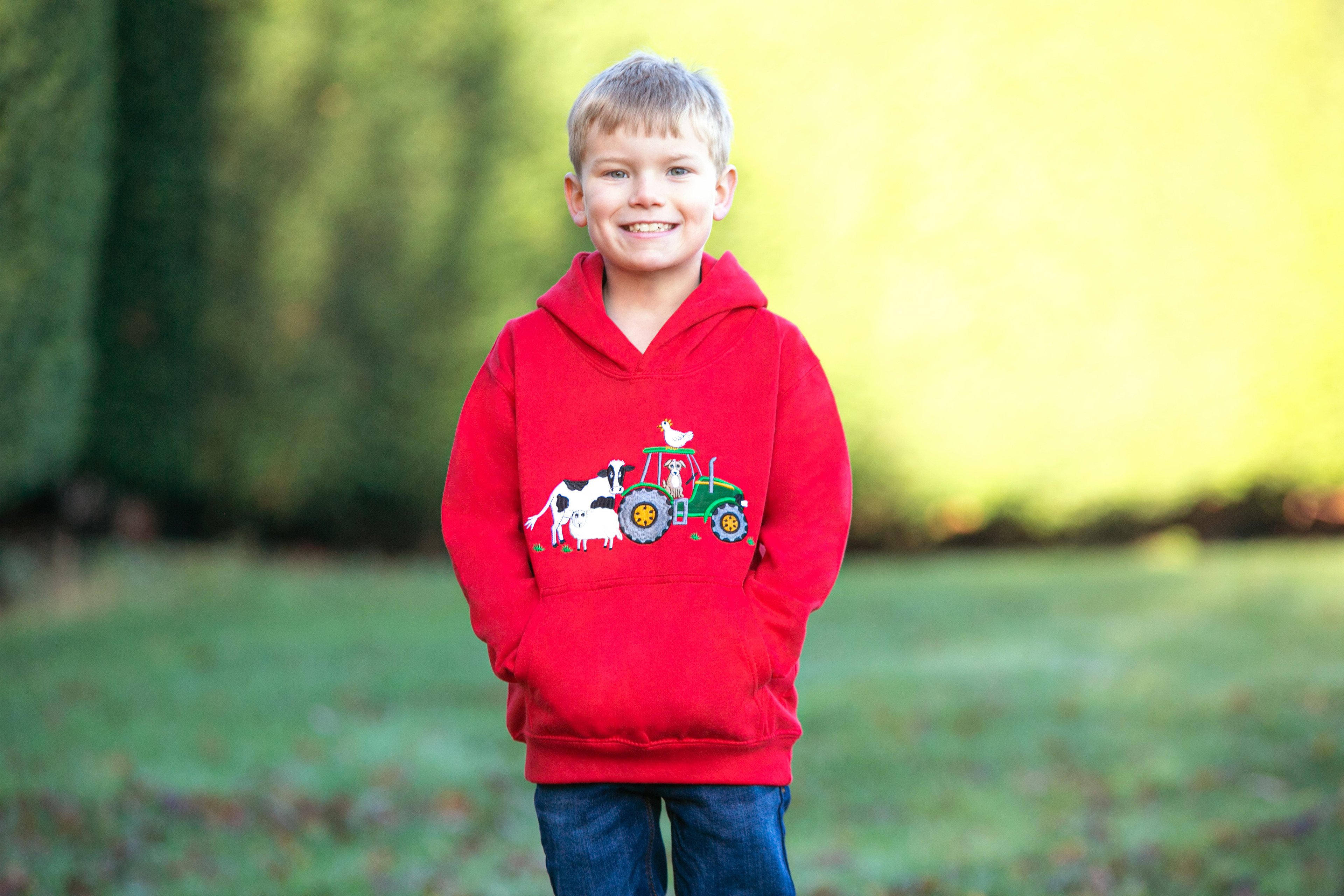 British Country Collection Farmyard Childrens Applique Hoodie