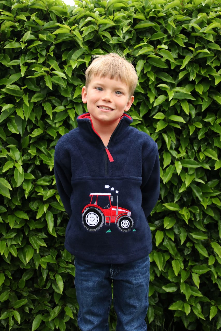 British Country Collection Big Red Tractor Childrens Fleece Jacket