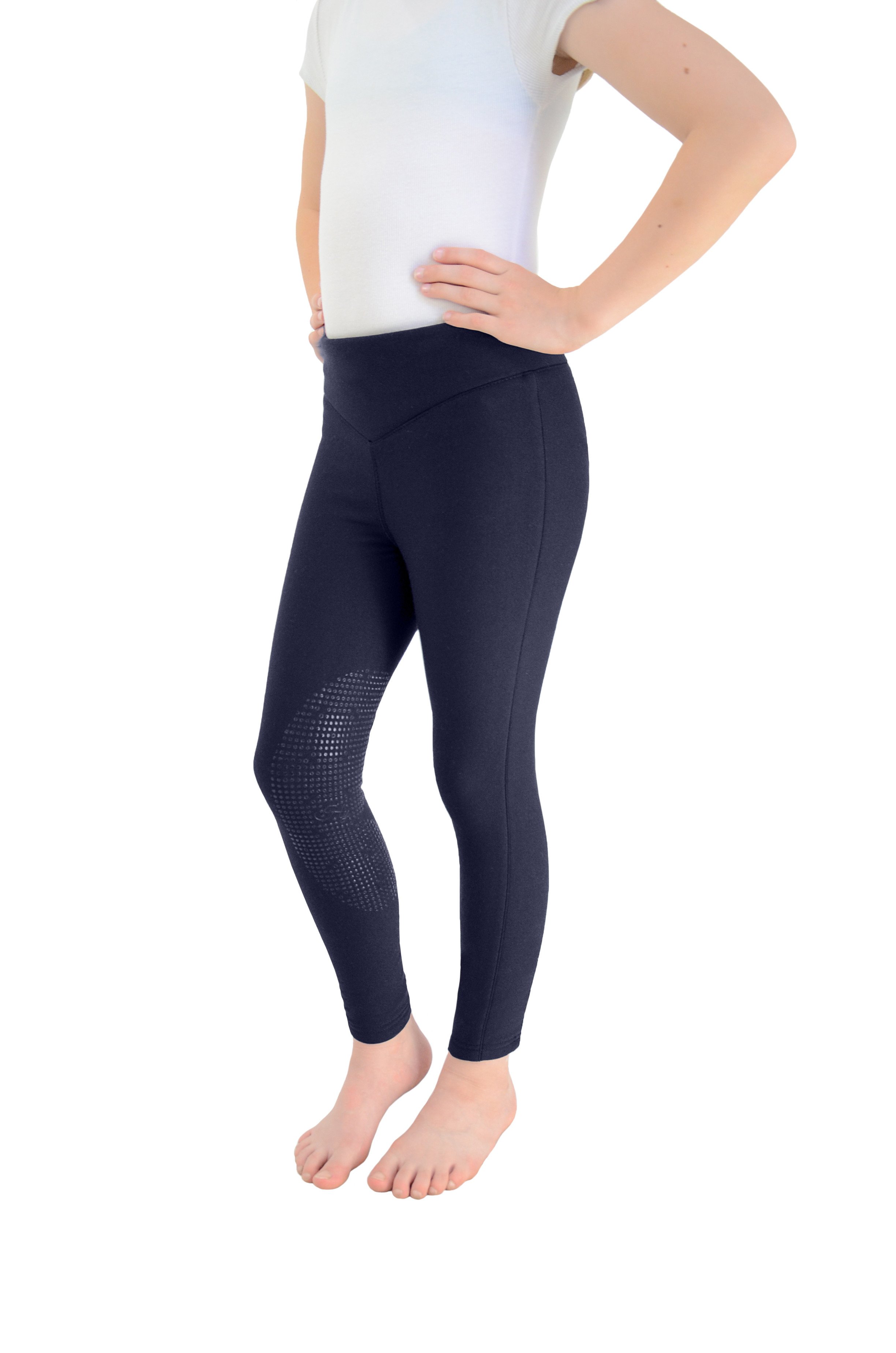 Hy Equestrian Blizzard Children's Softshell Riding Tights - Navy