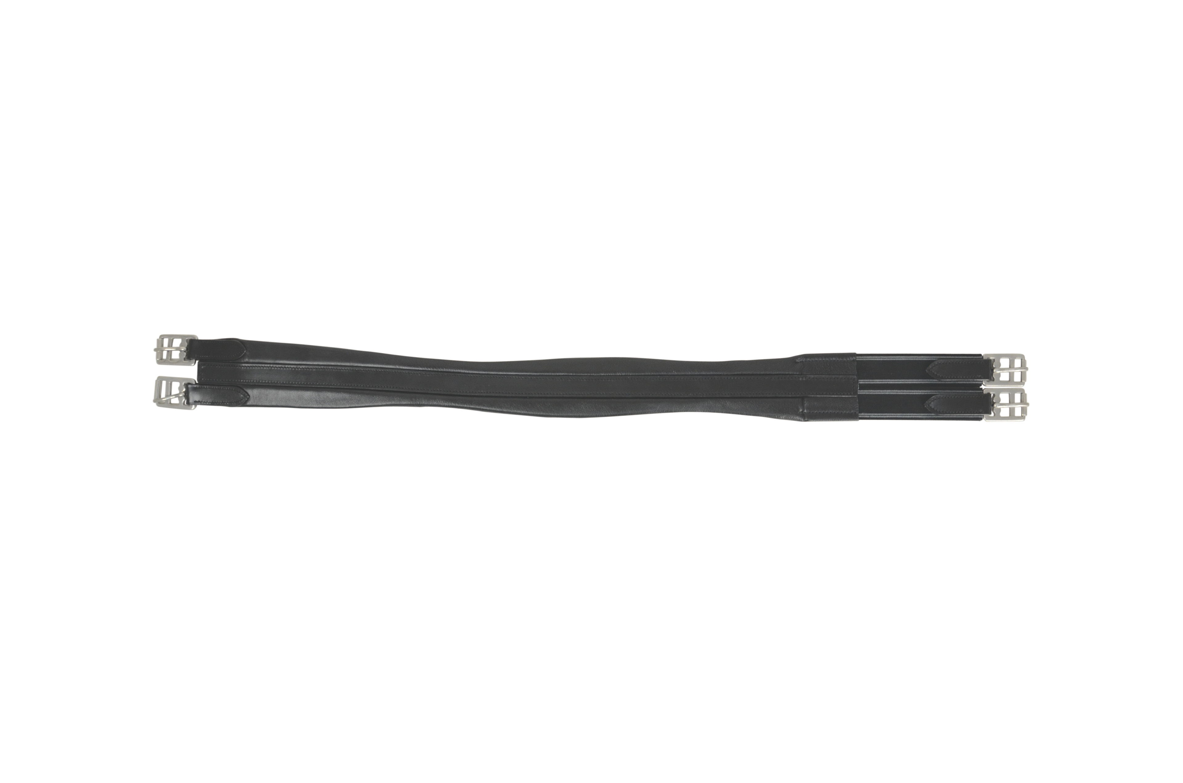 Hy Equestrian Leather Padded Atherstone Girth  Elasticated One End - Black