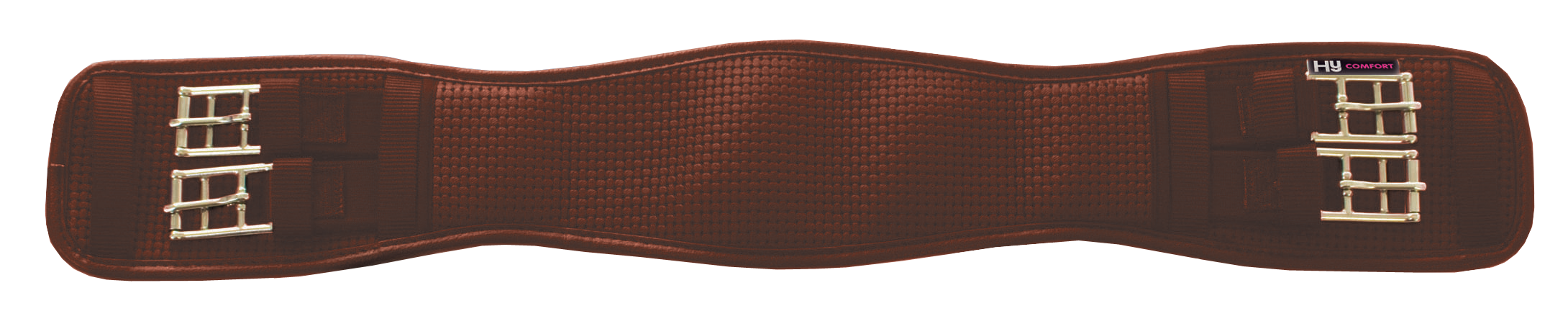 Hy Equestrian Waffle Dressage Girth Elasticated Both Ends - Brown
