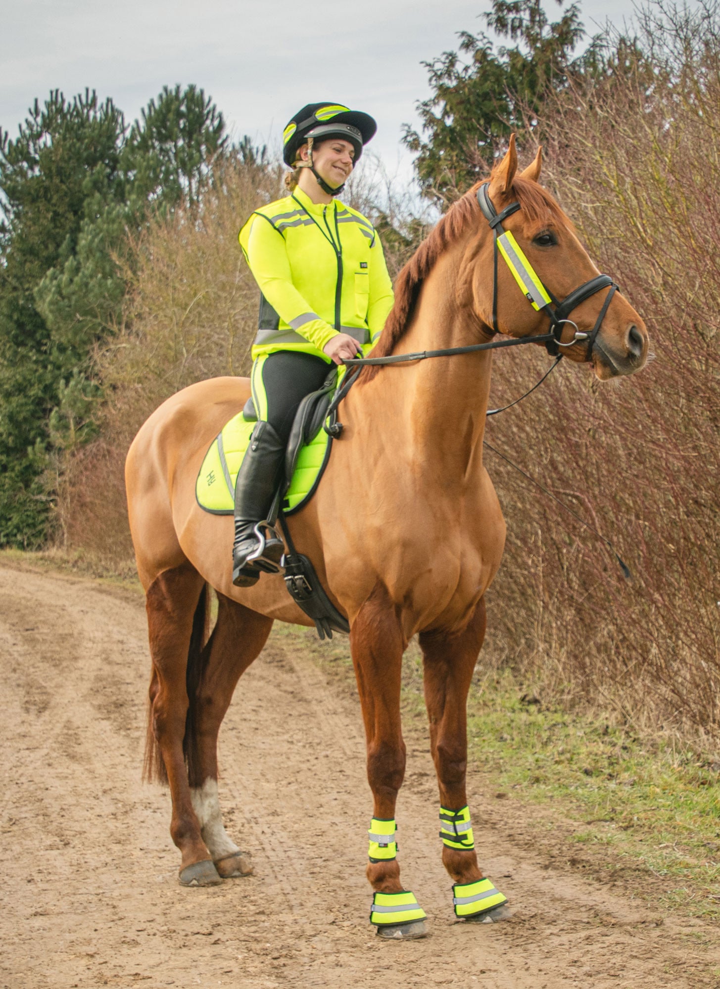 HyVIZ Waistcoat Please Pass Wide & Slow by Hy Equestrian - Yellow/Black