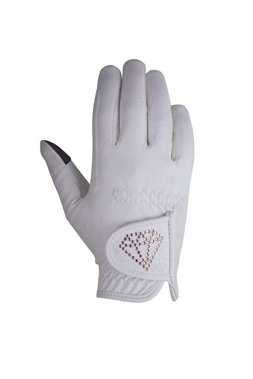 Hy Equestrian Cadiz Childrens Riding Gloves - White