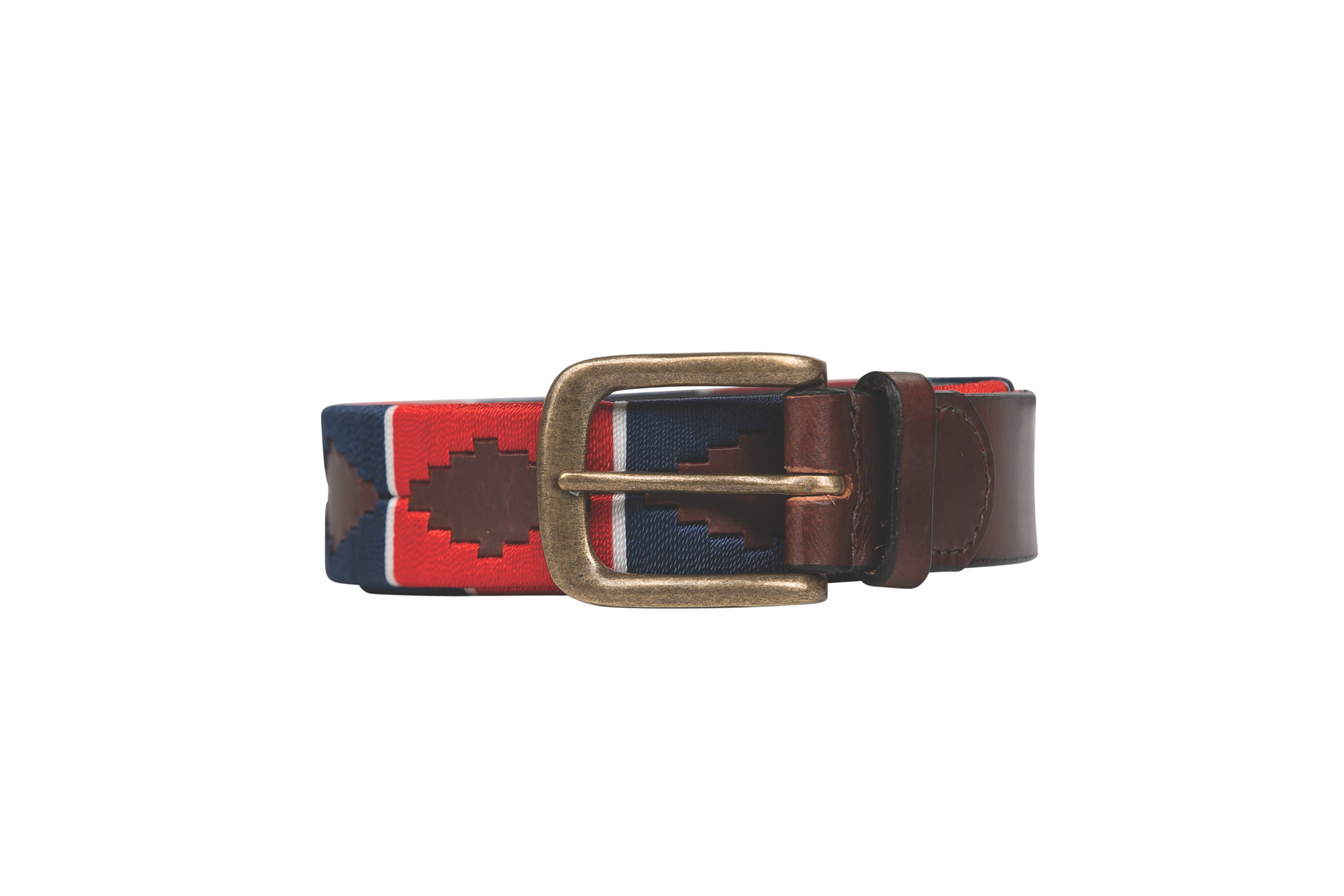 Hy Equestrian Polo Belt - Red/Navy/White