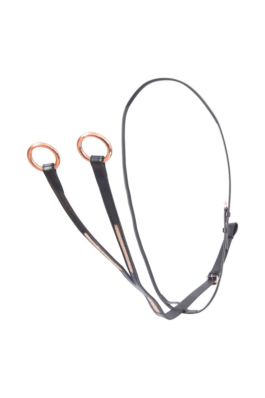 Hy Equestrian Rosciano Rose Gold Martingale - Black