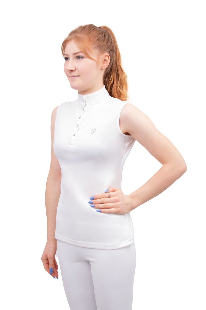 Hy Equestrian Sophia Sleeveless Show Shirt - White