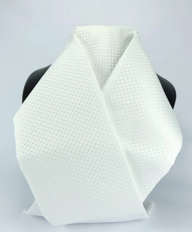ShowQuest Tied Devises Looped Neck Stock White