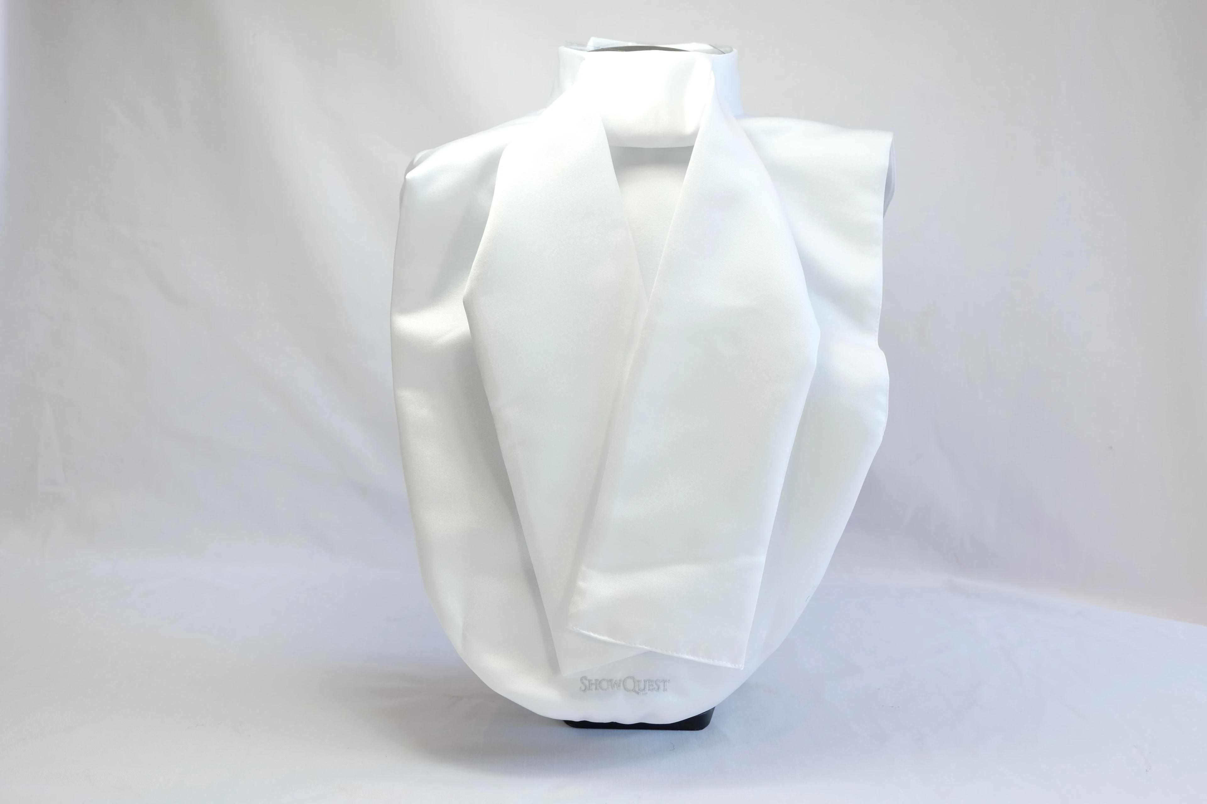 ShowQuest Tied Satin Bib Stock White