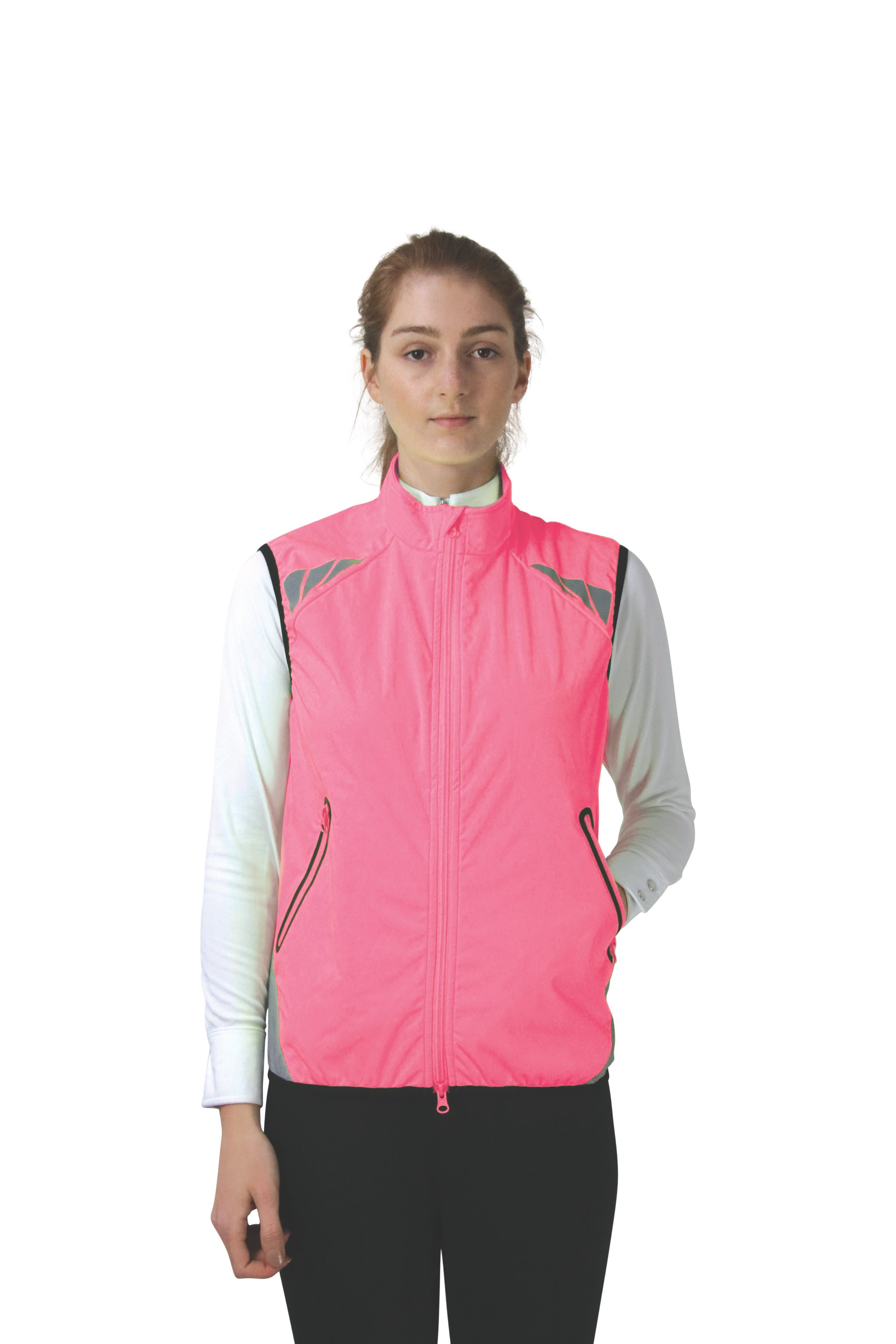 Reflector Gilet by Hy Equestrian Pass Wide and Slow - Pink