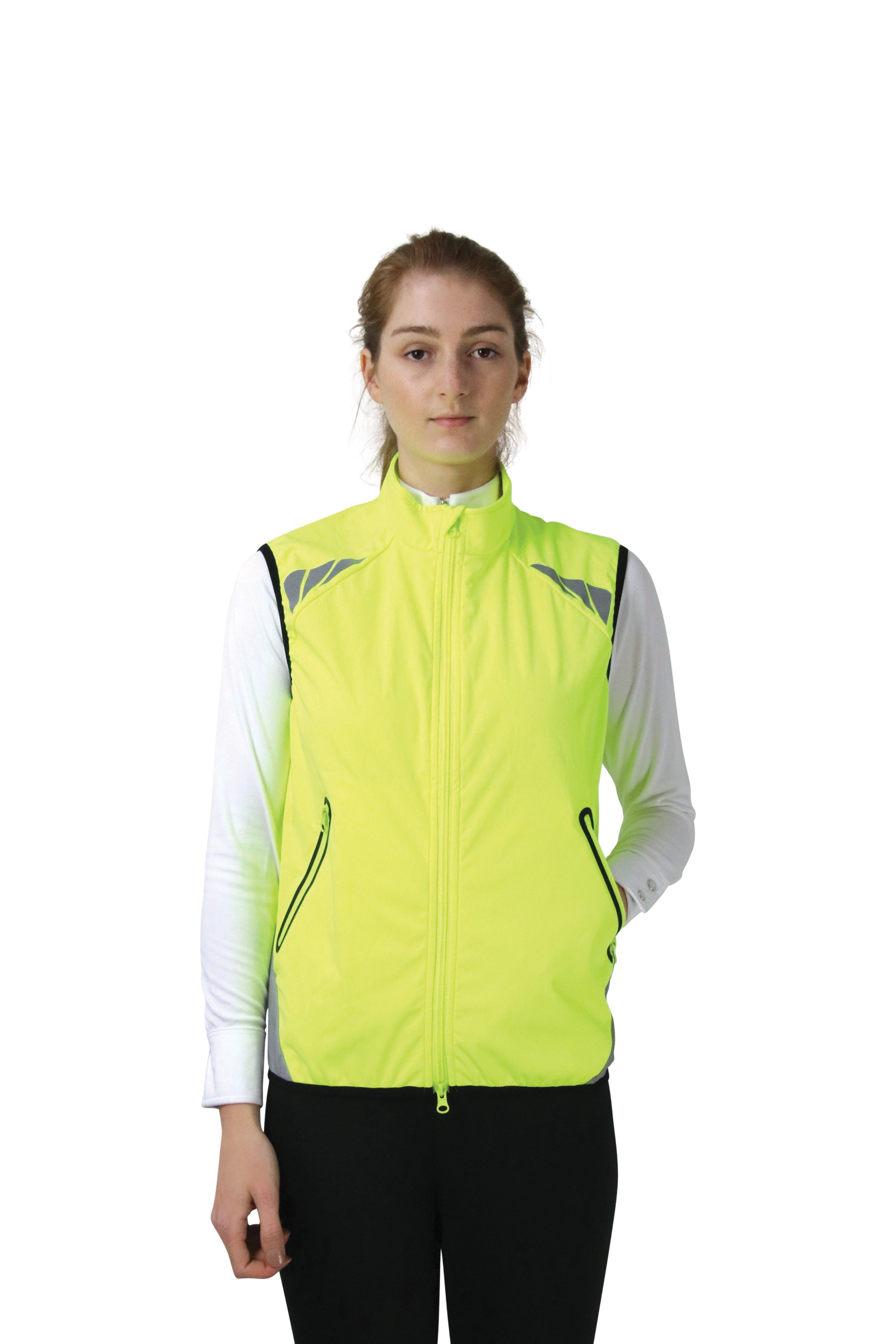 Reflector Gilet by Hy Equestrian  Pass Wide and Slow - Yellow