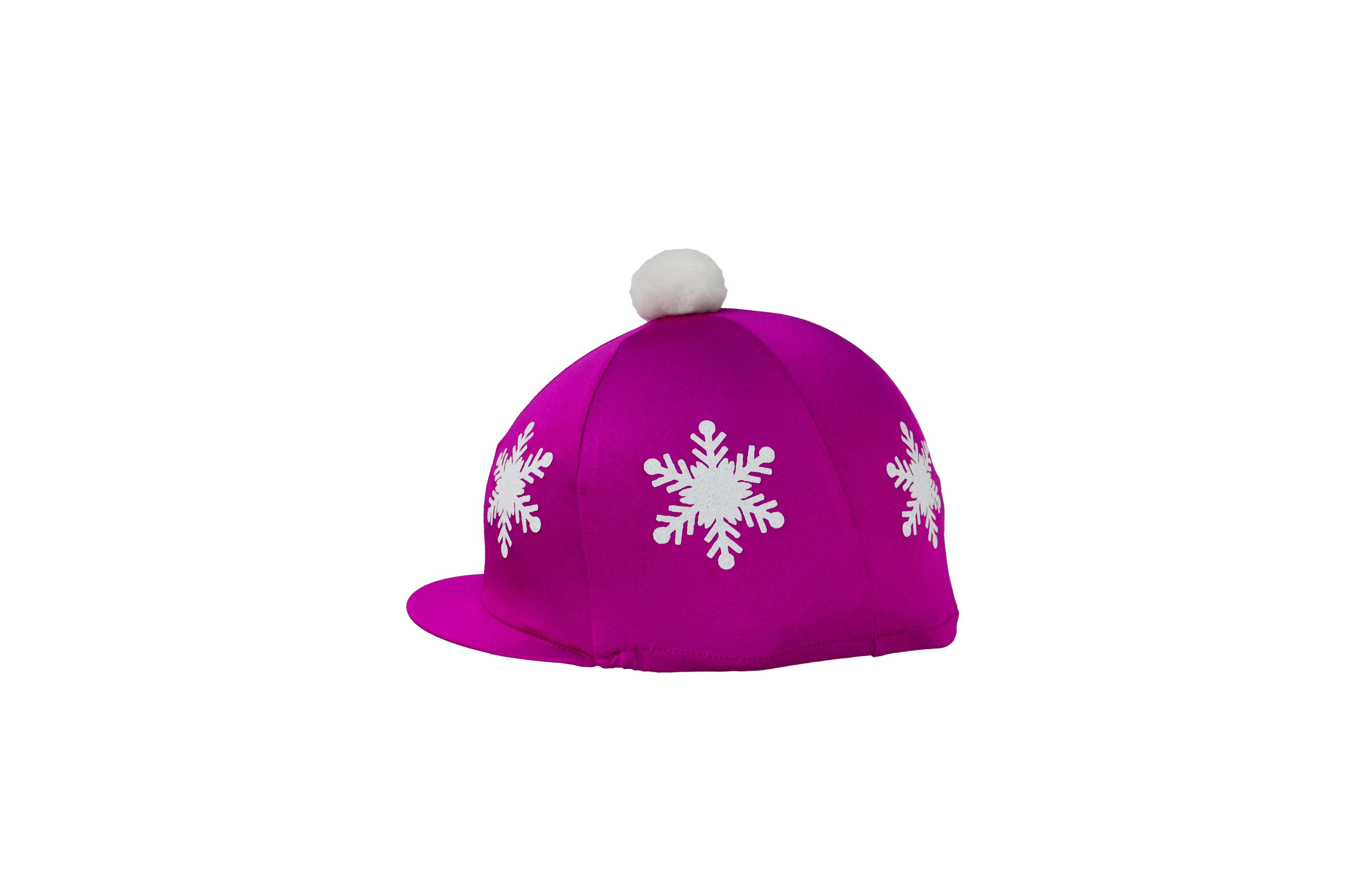 Hy Equestrian Snowflake with Pom Pom Hat Cover - Cerise