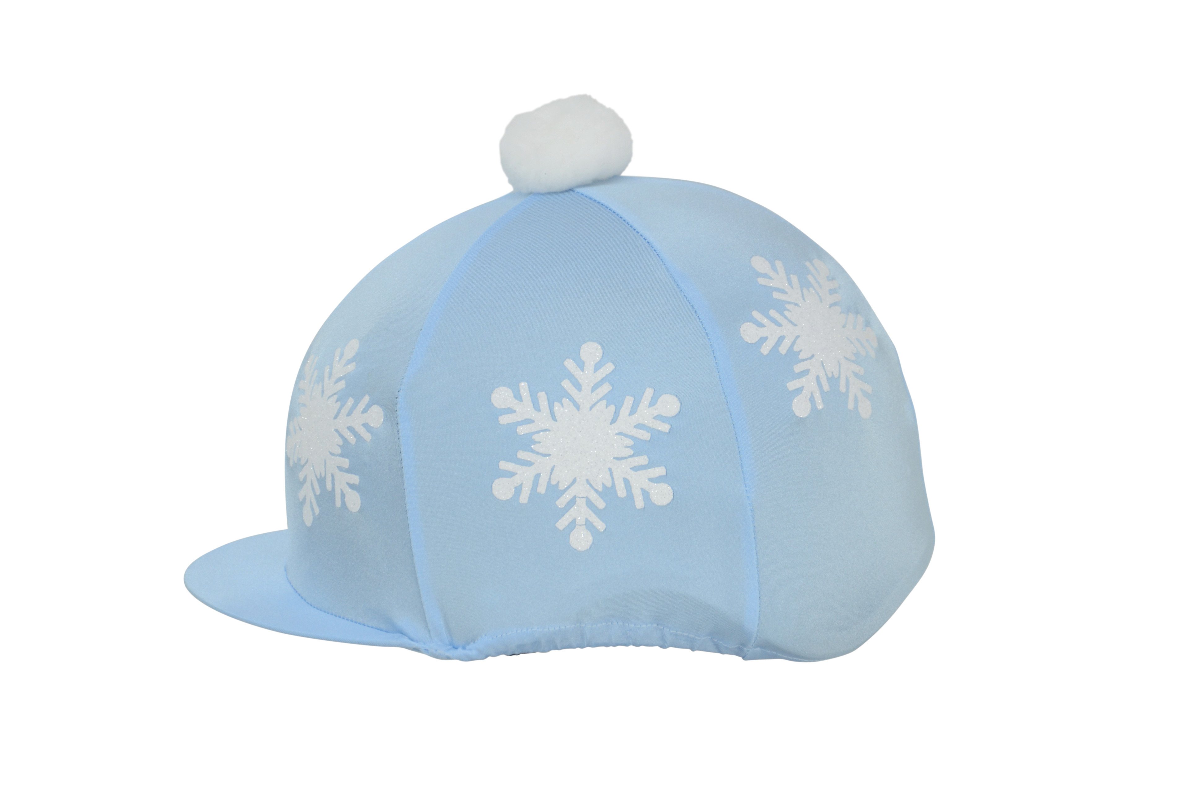 Hy Equestrian Snowflake with Pom Pom Hat Cover - Light Blue