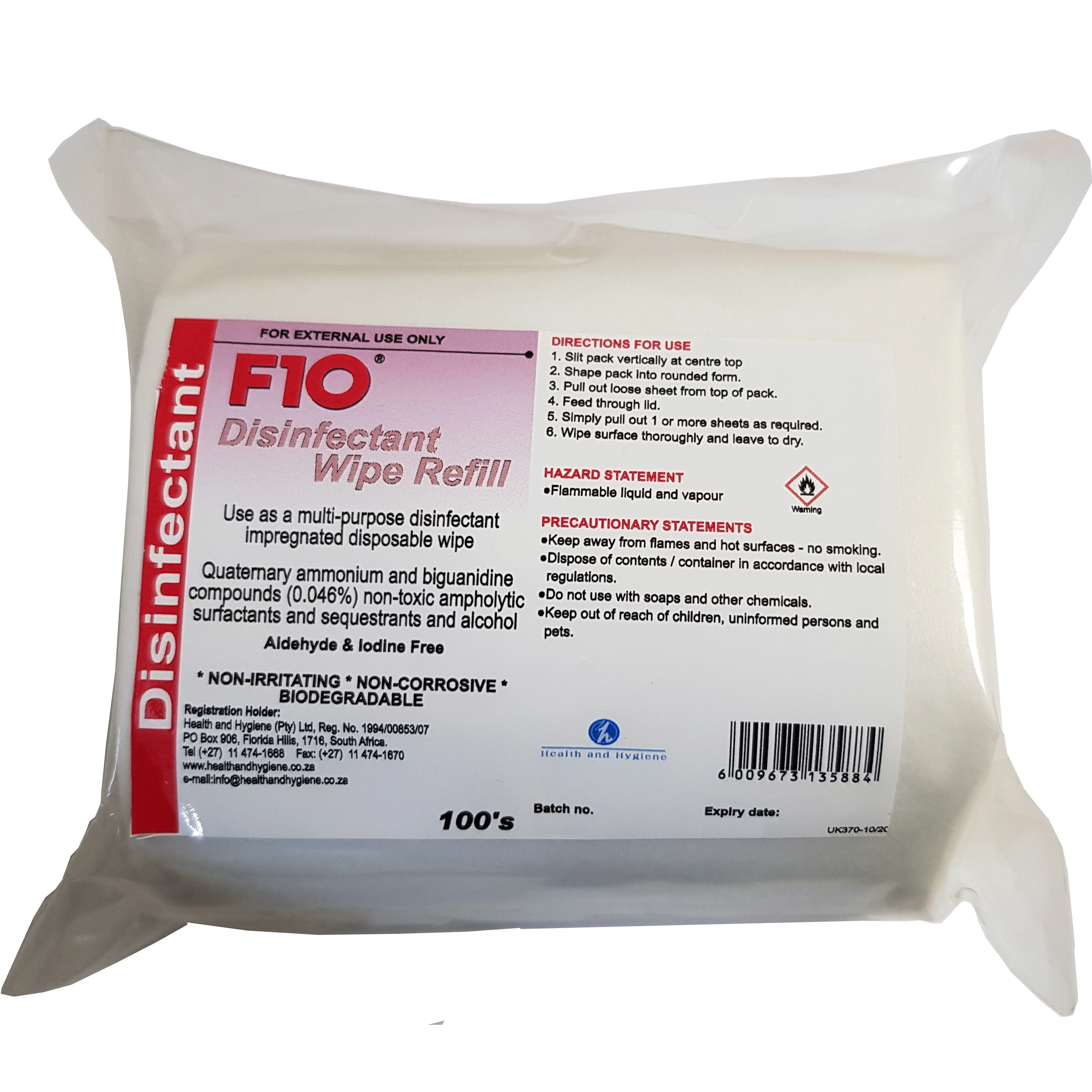 F10 Disposable Disinfectant Wipes