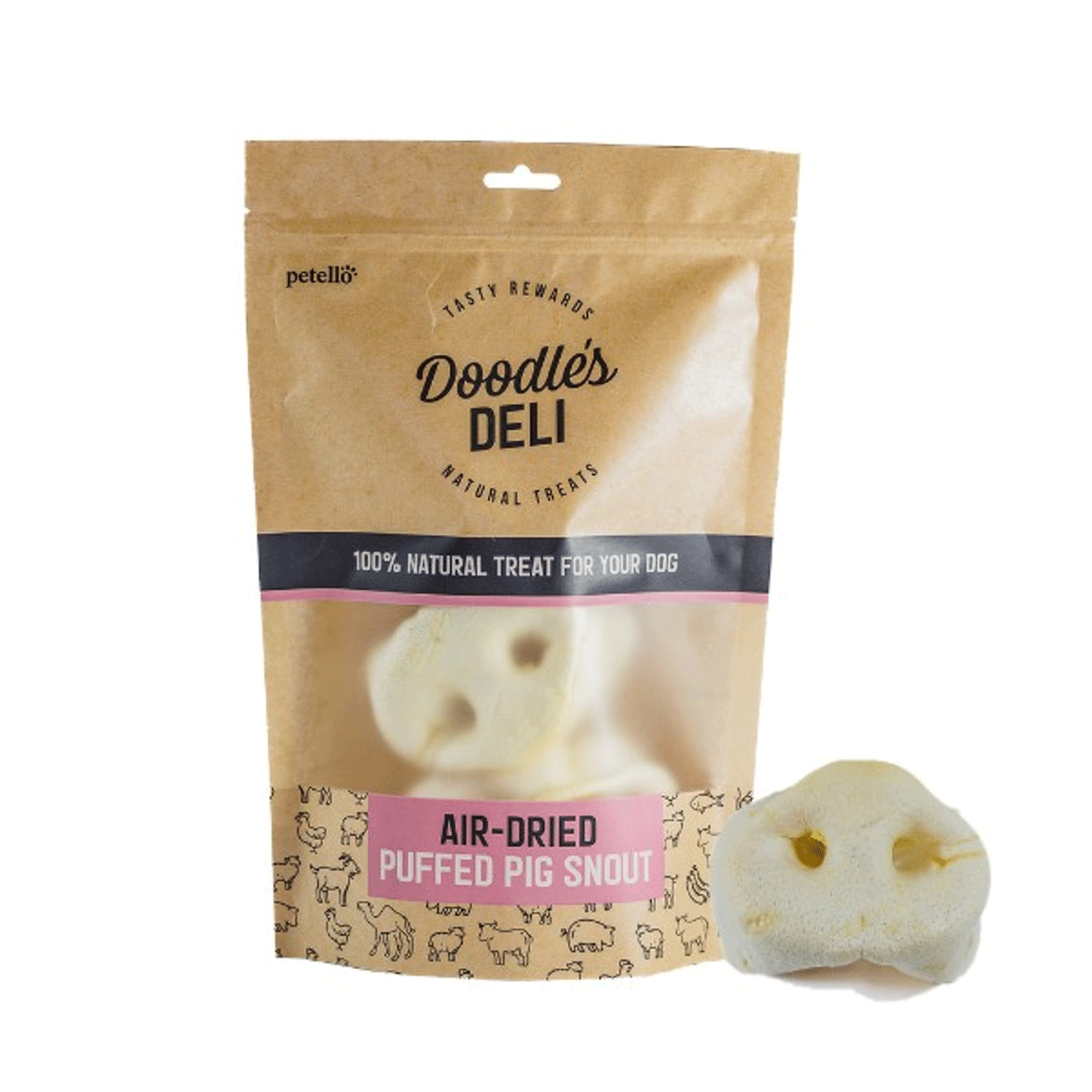 Doodles Deli Air Dried Pig Puffed Snout 1kg