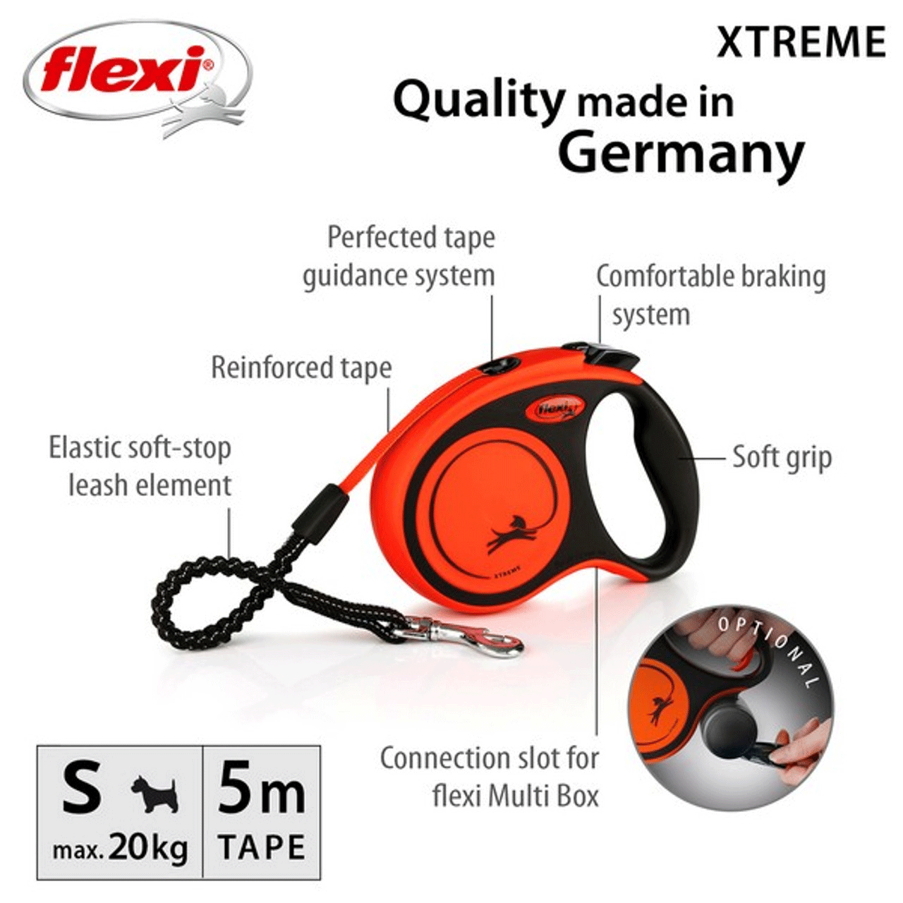 Flexi Xtreme Tape Leash - Orange