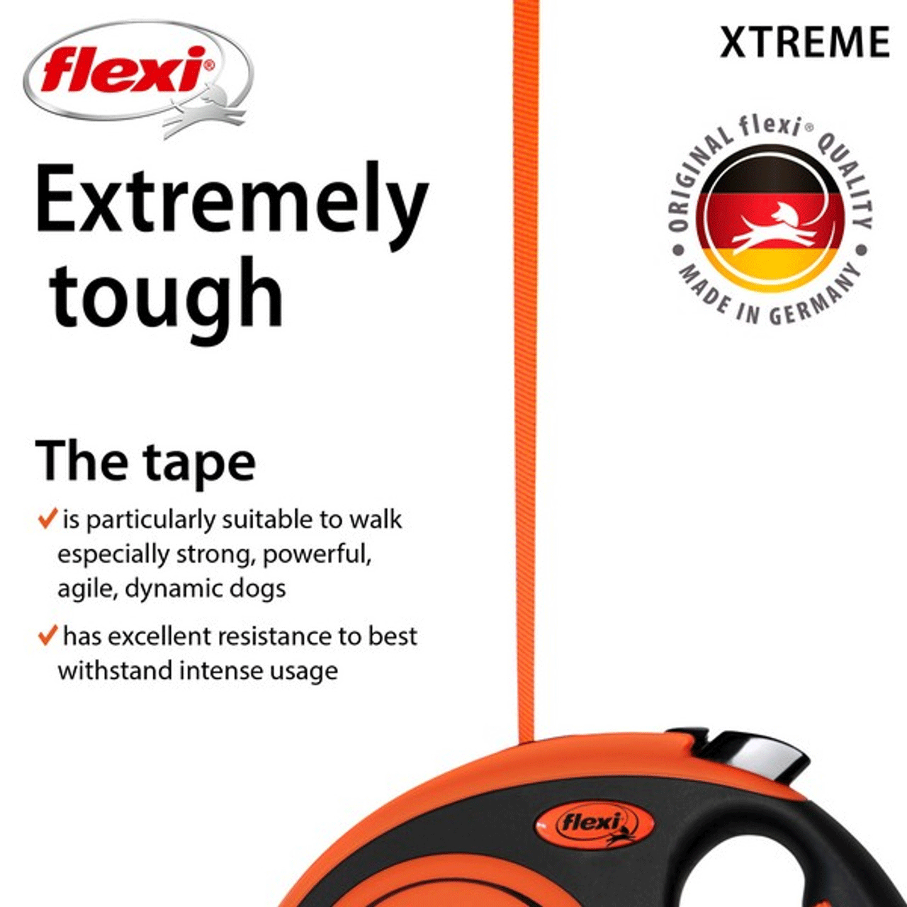 Flexi Xtreme Tape Leash - Orange