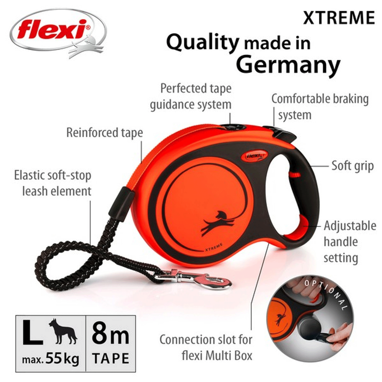 Flexi Xtreme Tape Leash - Orange