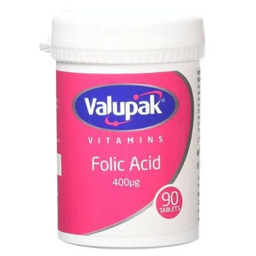 Valupak Folic Acid 400mcg (pack of 90)