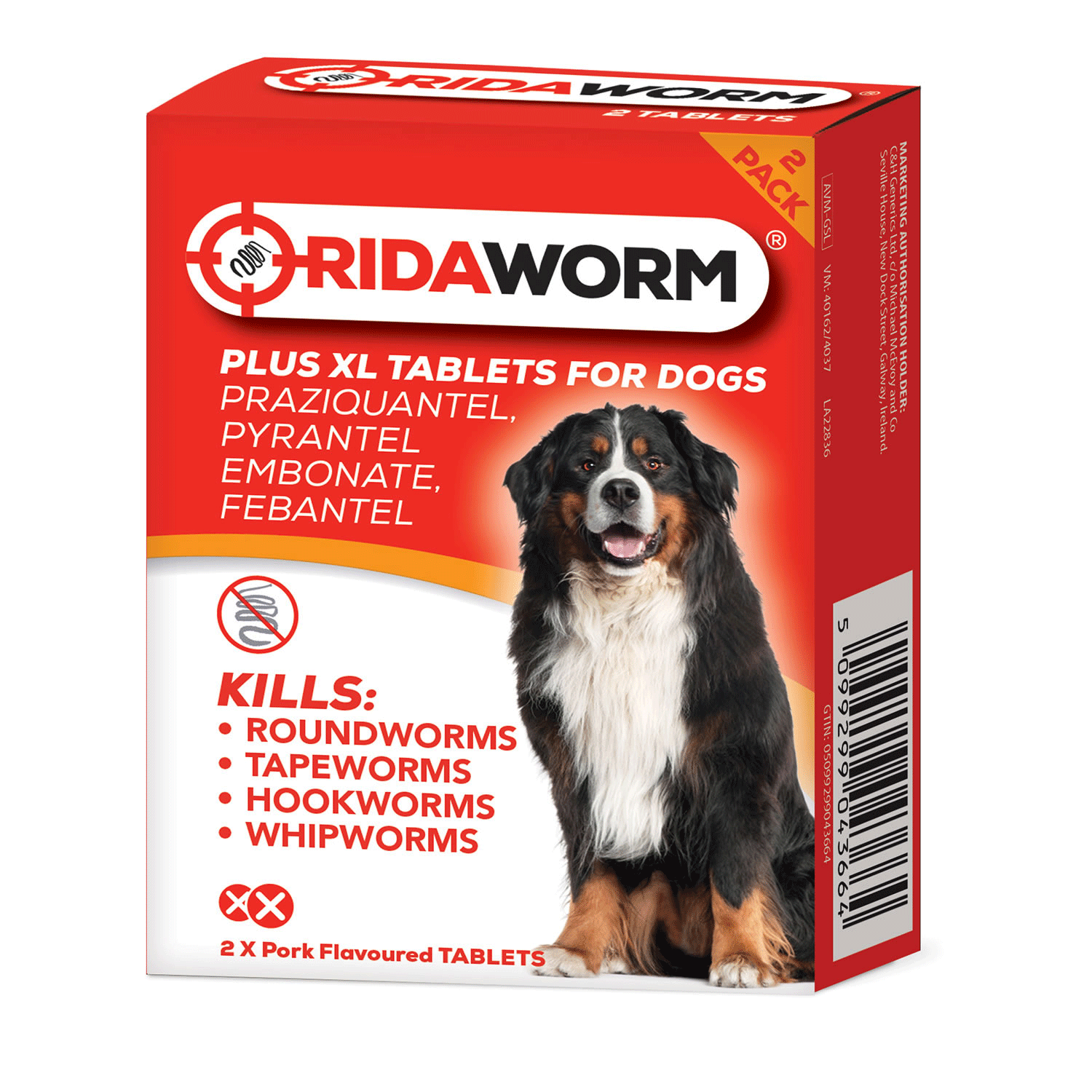 Chanelle Ridaworm XL Dog Tablets (pack of 2)